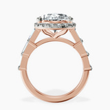 18kt Rose Gold Rachel Halo Side Stone Lab Diamond Ring side right image one