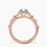 10kt Rose Gold Rachel Halo Side Stone Lab Diamond Ring side right image one