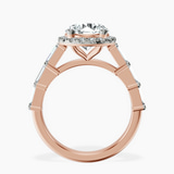 10kt Rose Gold Rachel Halo Side Stone Lab Diamond Ring side right image one