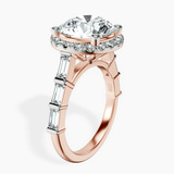 10kt Rose Gold Rachel Halo Side Stone Lab Diamond Ring standing product image one