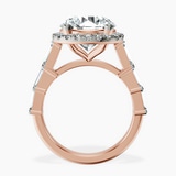 10kt Rose Gold Rachel Halo Side Stone Lab Diamond Ring side right image one