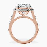 14kt Rose Gold Rachel Halo Side Stone Lab Diamond Ring side right image one