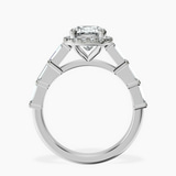 14kt White Gold Rachel Halo Side Stone Lab Diamond Ring side right image one