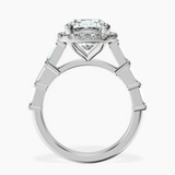 10kt White Gold Rachel Halo Side Stone Lab Diamond Ring side right image one