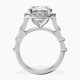 10kt White Gold Rachel Halo Side Stone Lab Diamond Ring side right image one