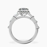 10kt White Gold Rachel Halo Side Stone Lab Diamond Ring side right image one