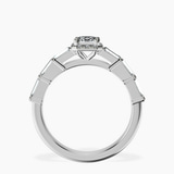 14kt White Gold Rachel Halo Side Stone Lab Diamond Ring side right image one