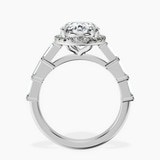 Platinum Rachel Halo Side Stone Lab Diamond Ring side right image one