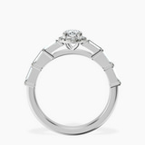 Platinum Rachel Halo Side Stone Lab Diamond Ring side right image one