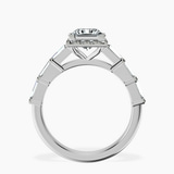 14kt White Gold Rachel Halo Side Stone Lab Diamond Ring side right image one