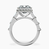 Platinum Rachel Halo Side Stone Lab Diamond Ring side right image one