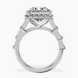18kt White Gold Rachel Halo Side Stone Lab Diamond Ring side right image one
