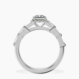 Platinum Rachel Halo Side Stone Lab Diamond Ring side right image one