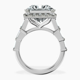 Platinum Rachel Halo Side Stone Lab Diamond Ring side right image one
