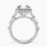 10kt White Gold Rachel Halo Side Stone Lab Diamond Ring side right image one