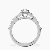 18kt White Gold Rachel Halo Side Stone Lab Diamond Ring side right image one