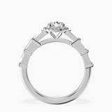 10kt White Gold Rachel Halo Side Stone Lab Diamond Ring side right image one