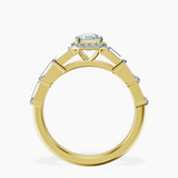 14kt Yellow Gold Rachel Halo Side Stone Lab Diamond Ring side right image one