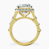 18kt Yellow Gold Rachel Halo Side Stone Lab Diamond Ring side right image one