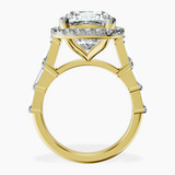 14kt Yellow Gold Rachel Halo Side Stone Lab Diamond Ring side right image one