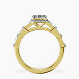 18kt Yellow Gold Rachel Halo Side Stone Lab Diamond Ring side right image one