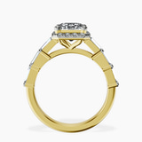 14kt Yellow Gold Rachel Halo Side Stone Lab Diamond Ring side right image one