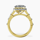 18kt Yellow Gold Rachel Halo Side Stone Lab Diamond Ring side right image one