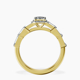 14kt Yellow Gold Rachel Halo Side Stone Lab Diamond Ring side right image one
