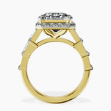 18kt Yellow Gold Rachel Halo Side Stone Lab Diamond Ring side right image one