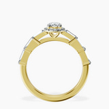 18kt Yellow Gold Rachel Halo Side Stone Lab Diamond Ring side right image one