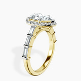 10kt Yellow Gold Rachel Halo Side Stone Lab Diamond Ring standing product image one