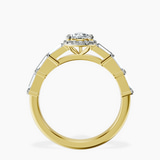 14kt Yellow Gold Rachel Halo Side Stone Lab Diamond Ring side right image one