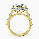 18kt Yellow Gold Rachel Halo Side Stone Lab Diamond Ring side right image one