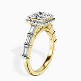 9ct Yellow Gold Rachel Halo Side Stone Lab Diamond Ring standing product image one