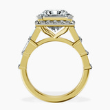 18kt Yellow Gold Rachel Halo Side Stone Lab Diamond Ring side right image one
