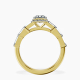 18kt Yellow Gold Rachel Halo Side Stone Lab Diamond Ring side right image one