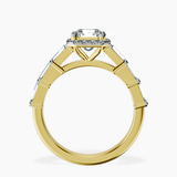 18kt Yellow Gold Rachel Halo Side Stone Lab Diamond Ring side right image one