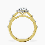 18kt Yellow Gold Rachel Halo Side Stone Lab Diamond Ring side right image one