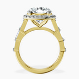 18kt Yellow Gold Rachel Halo Side Stone Lab Diamond Ring side right image one