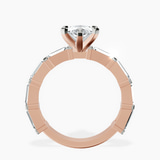 18kt Rose Gold Gizele Tapered Side Stone Lab Diamond Ring side right image one