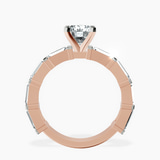 10kt Rose Gold Gizele Tapered Side Stone Lab Diamond Ring side right image one