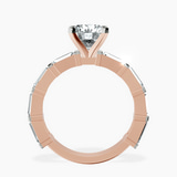 14ct Rose Gold Gizele Tapered Side Stone Lab Diamond Ring side right image one