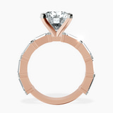 18kt Rose Gold Gizele Tapered Side Stone Lab Diamond Ring side right image one