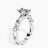 Platinum Gizele Tapered Side Stone Lab Diamond Ring standing product image one