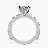 10kt White Gold Gizele Tapered Side Stone Lab Diamond Ring side right image one