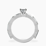 10kt White Gold Gizele Tapered Side Stone Lab Diamond Ring side right image one