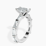 9ct White Gold Gizele Tapered Side Stone Lab Diamond Ring standing product image one