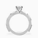9ct White Gold Gizele Tapered Side Stone Lab Diamond Ring side right image one