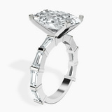 Platinum Gizele Tapered Side Stone Lab Diamond Ring standing product image one