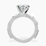 Platinum Gizele Tapered Side Stone Lab Diamond Ring side right image one
